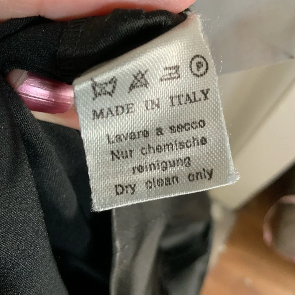 Italian Vintage Oppio black satin stretchy slit sides pants‎ IT 44, US 10 - Picture 5 of 7